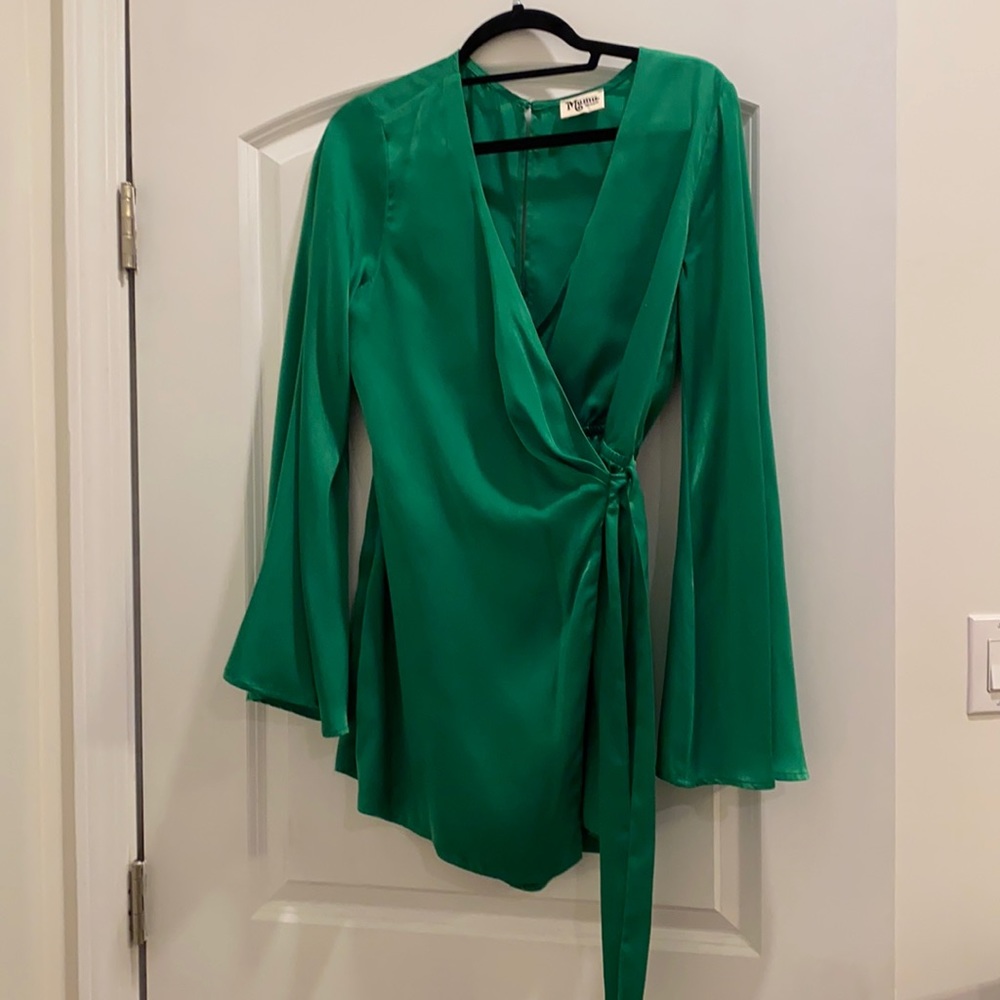 Mumu Kelly Green Wrap Dress